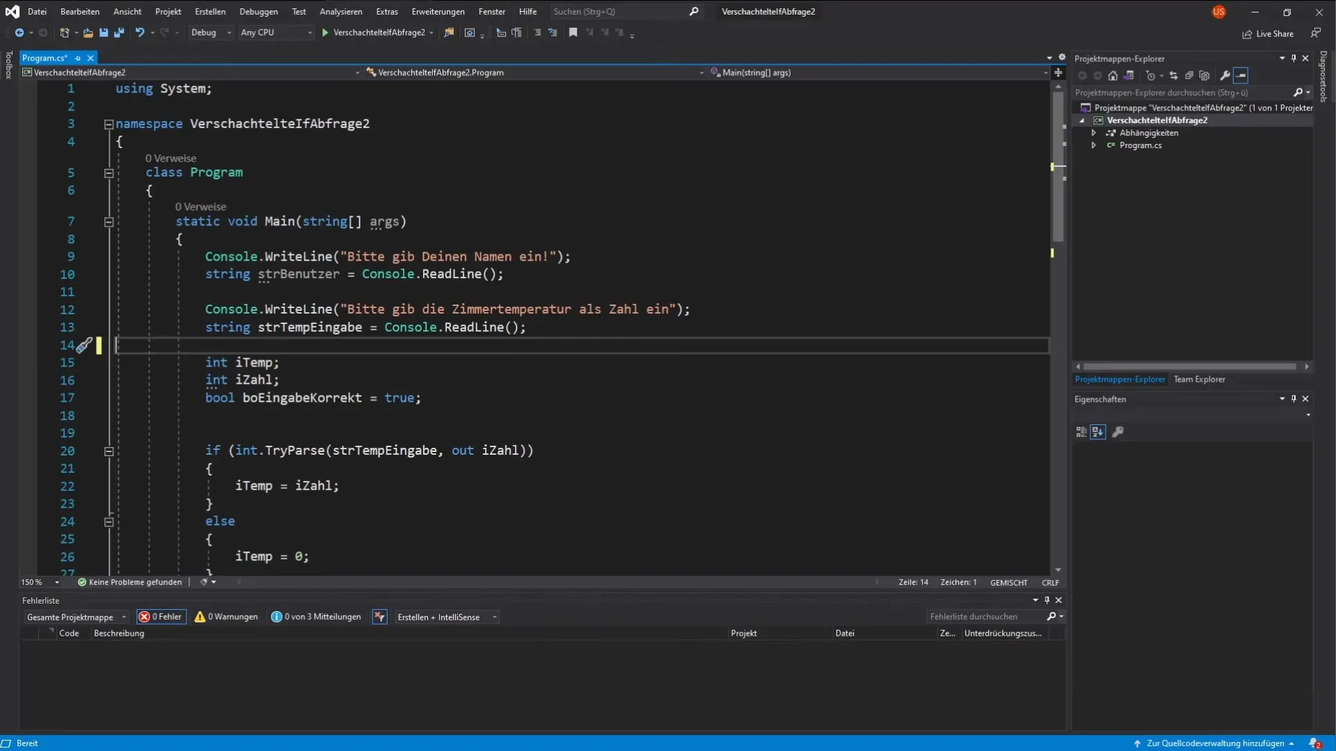 Use of nested If statements in C# Use of nested If statements in C#