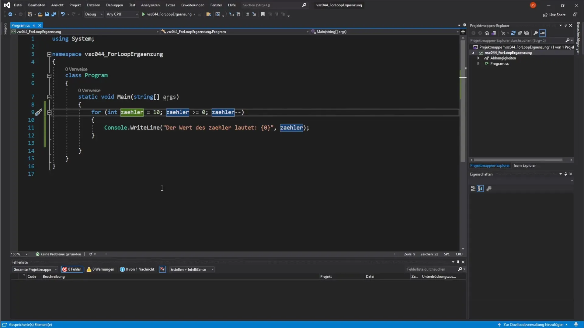 For-lus in C# met Double-variabele For-lus in C# met double-variabele