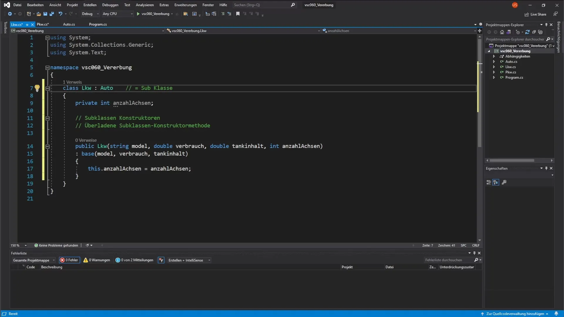 Subklasse Vrachtwagen in C# creëren en tol berekening implementeren Subklasse vrachtwagen in C# maken en tolberekening implementeren