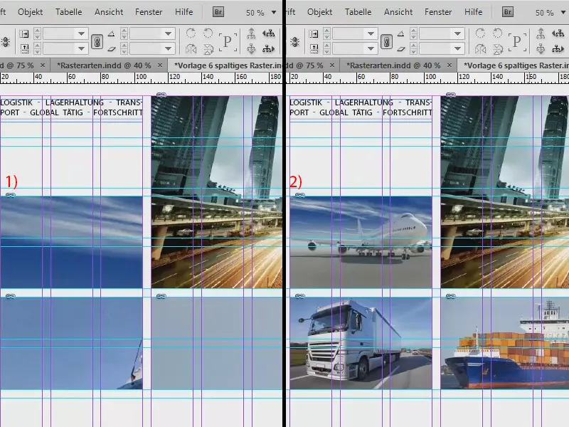 Ontwikkel een ontwerpraster in InDesign.