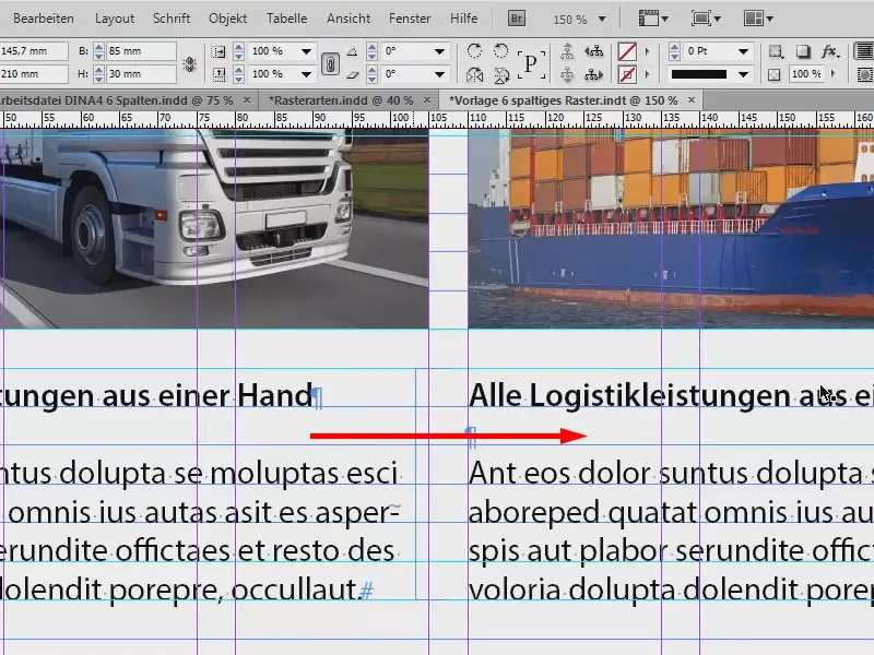 Ontwikkel een lay-outraster in InDesign.