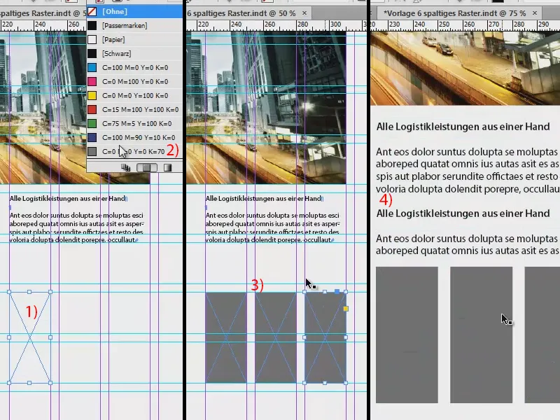 Ontwikkel een lay-outraster in InDesign.