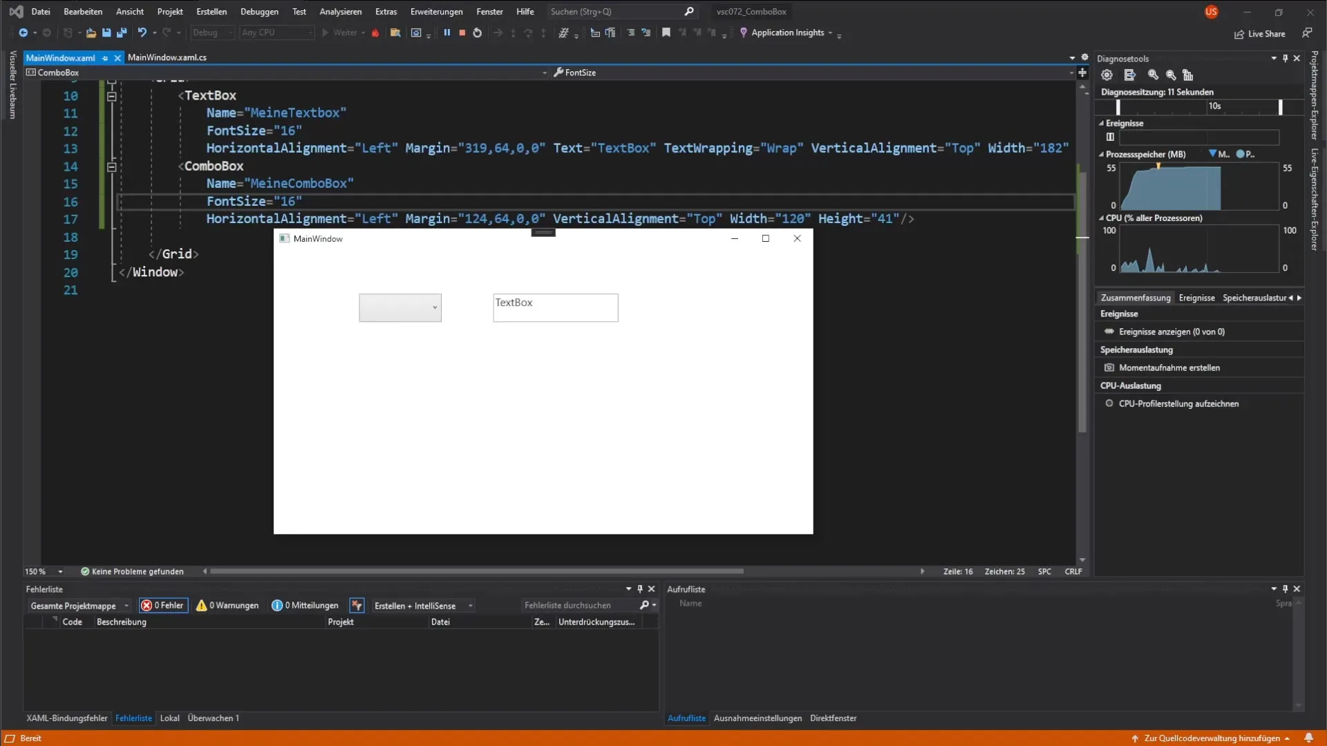 Combineer ComboBox met Event-Handler in WPF Combineer ComboBox met Event-handler in WPF