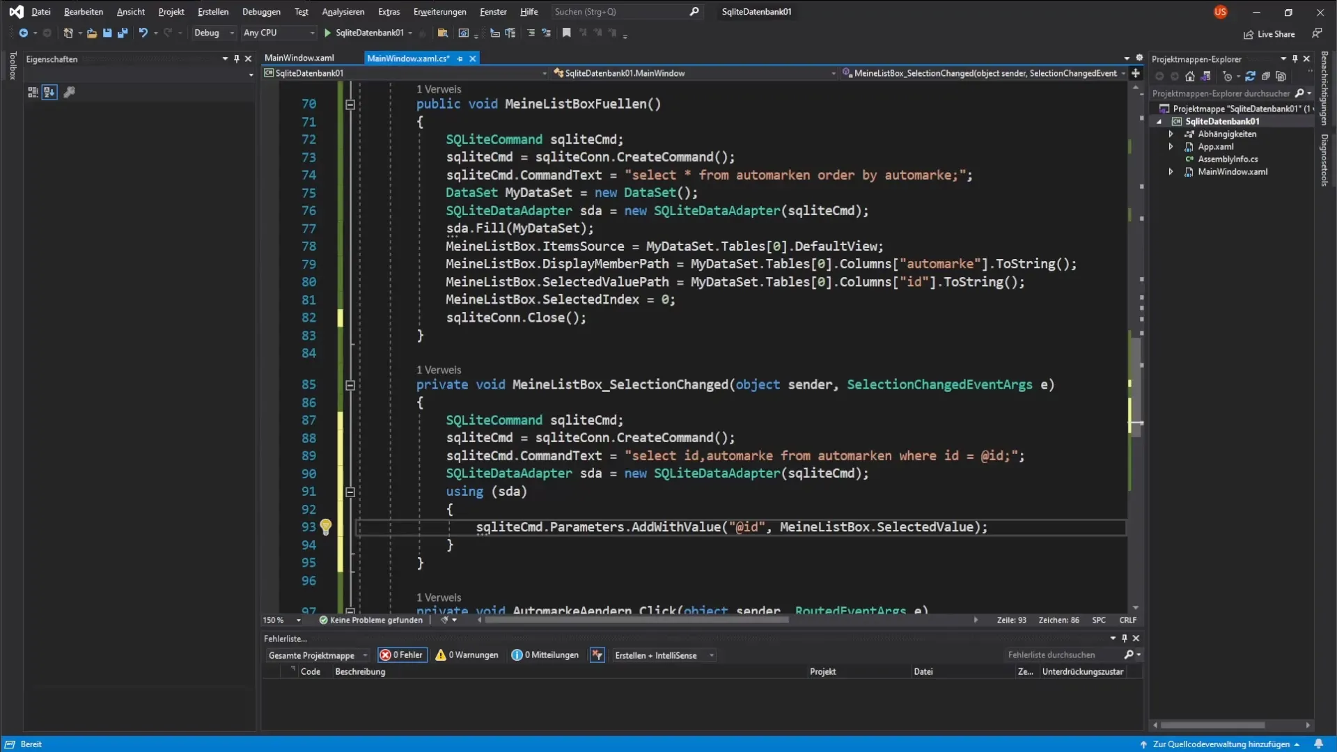 Dynamische koppeling van ListBox en TextBox in C# Dynamische koppeling van ListBox en TextBox in C#