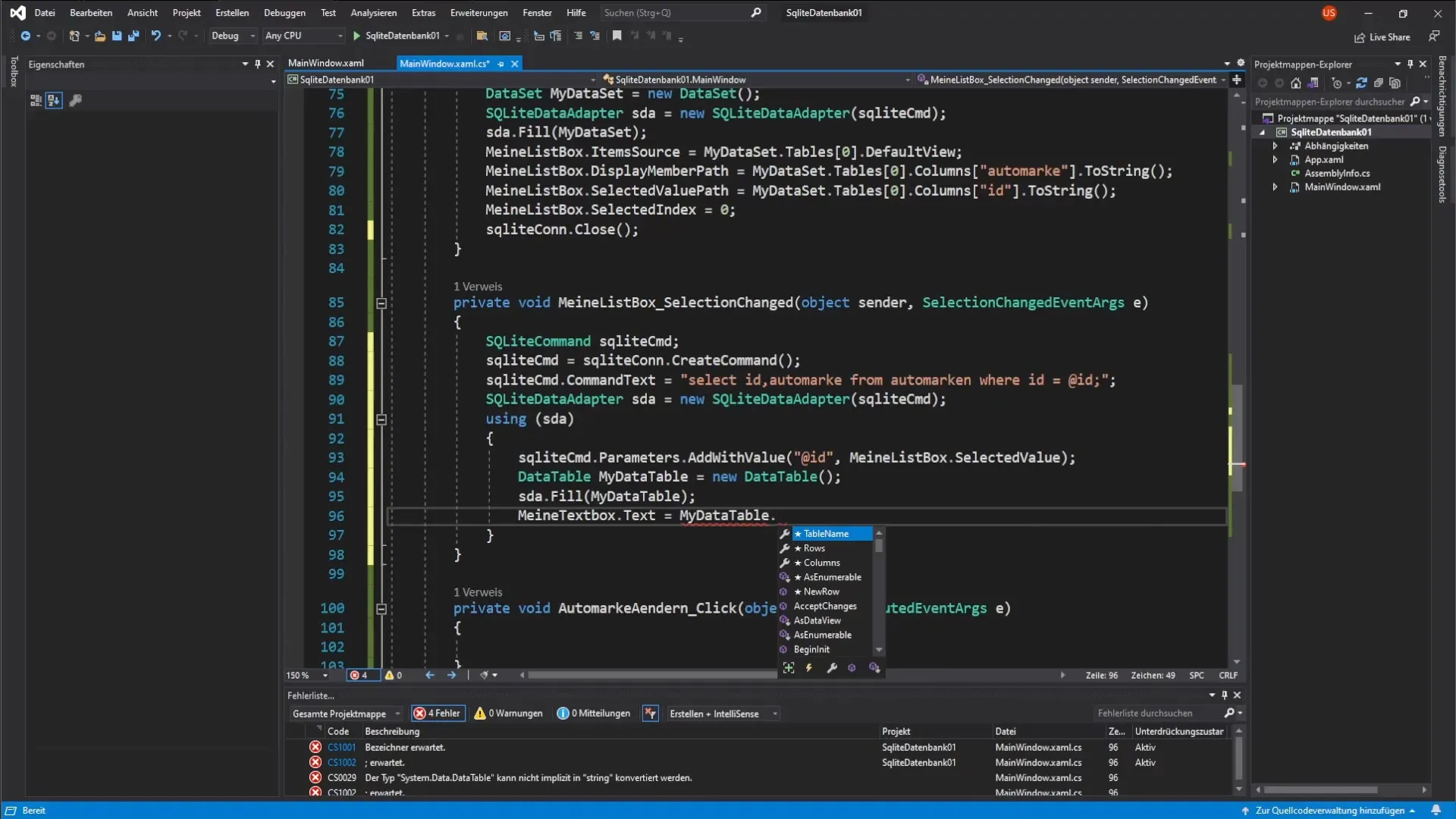 Dynamische koppeling van ListBox en TextBox in C# Dynamische koppeling van ListBox en TextBox in C#