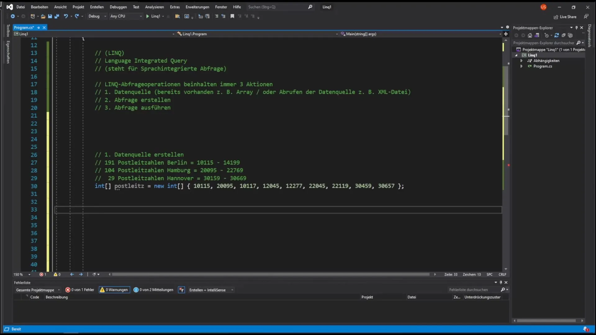 LINQ in C# voor array-query's LINQ in C# voor array-queries