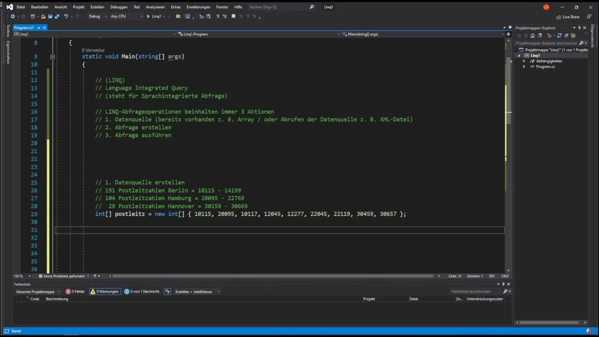 LINQ in C# voor Array-query's LINQ in C# voor Array-opvragen