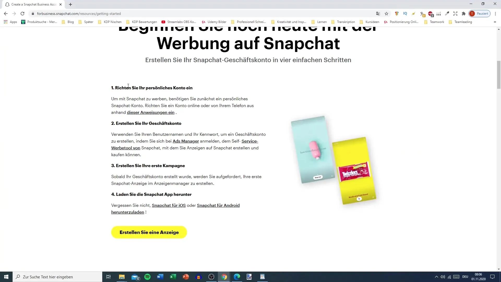 Utwórz konto biznesowe na Snapchacie i zarządzaj reklamami Ustawienie konta biznesowego na Snapchacie i zarządzanie reklamami