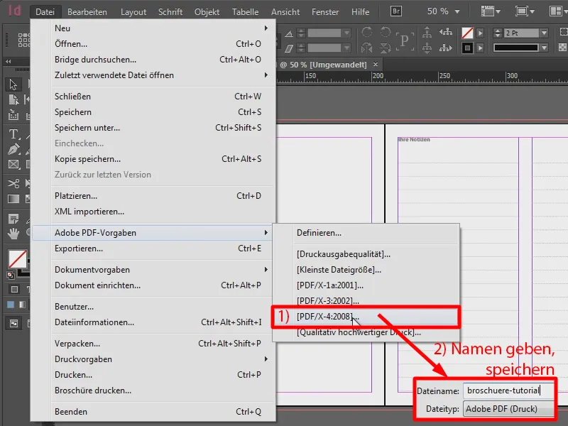Vytvořit brožuru jako propagační materiál v programu InDesign.