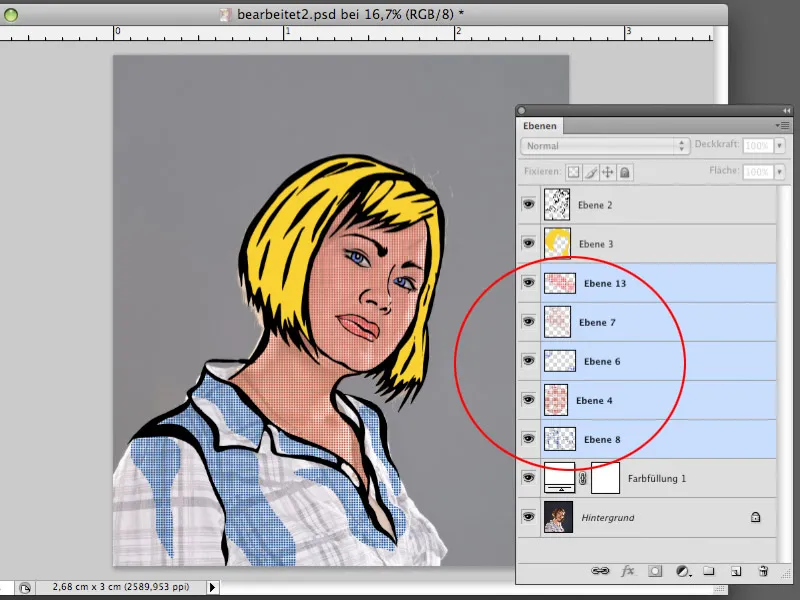 Portrett i stil med Roy Lichtenstein