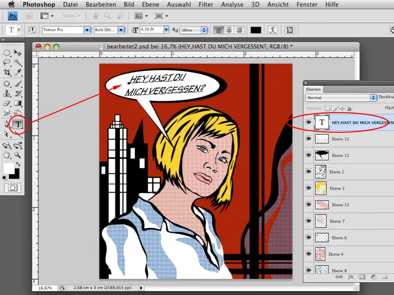 Portrett i stil med Roy Lichtenstein