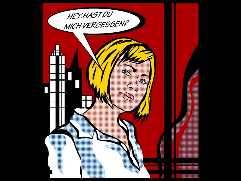 Portrett i stilen til Roy Lichtenstein