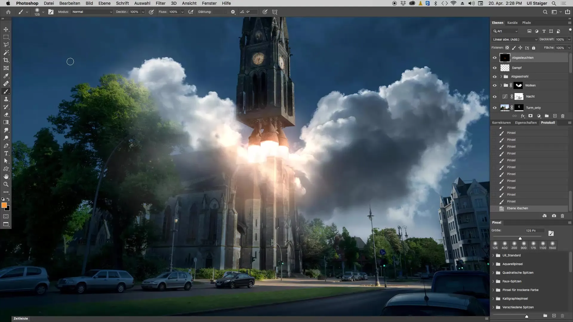 Создание светящихся облаков в Photoshop Создание светящихся облаков в Photoshop