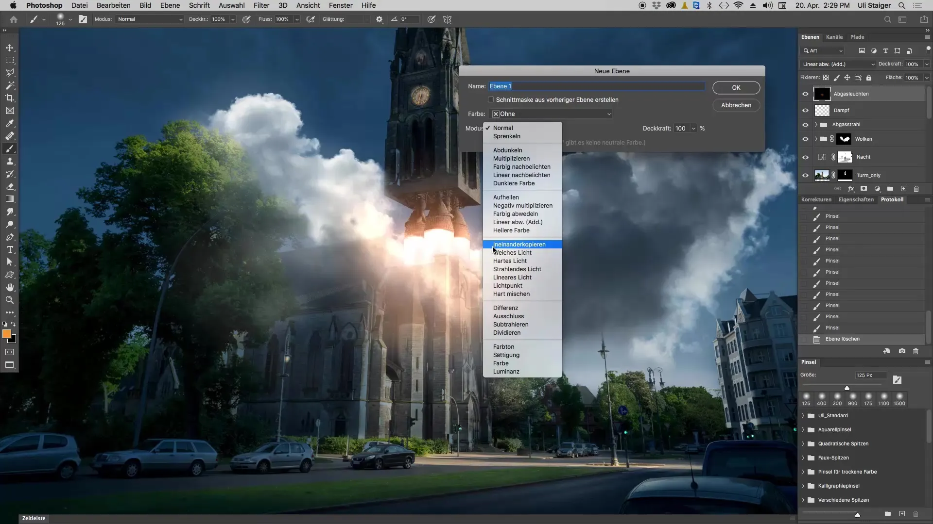 Создание светящихся облаков в Photoshop Создание светящихся облаков в Photoshop