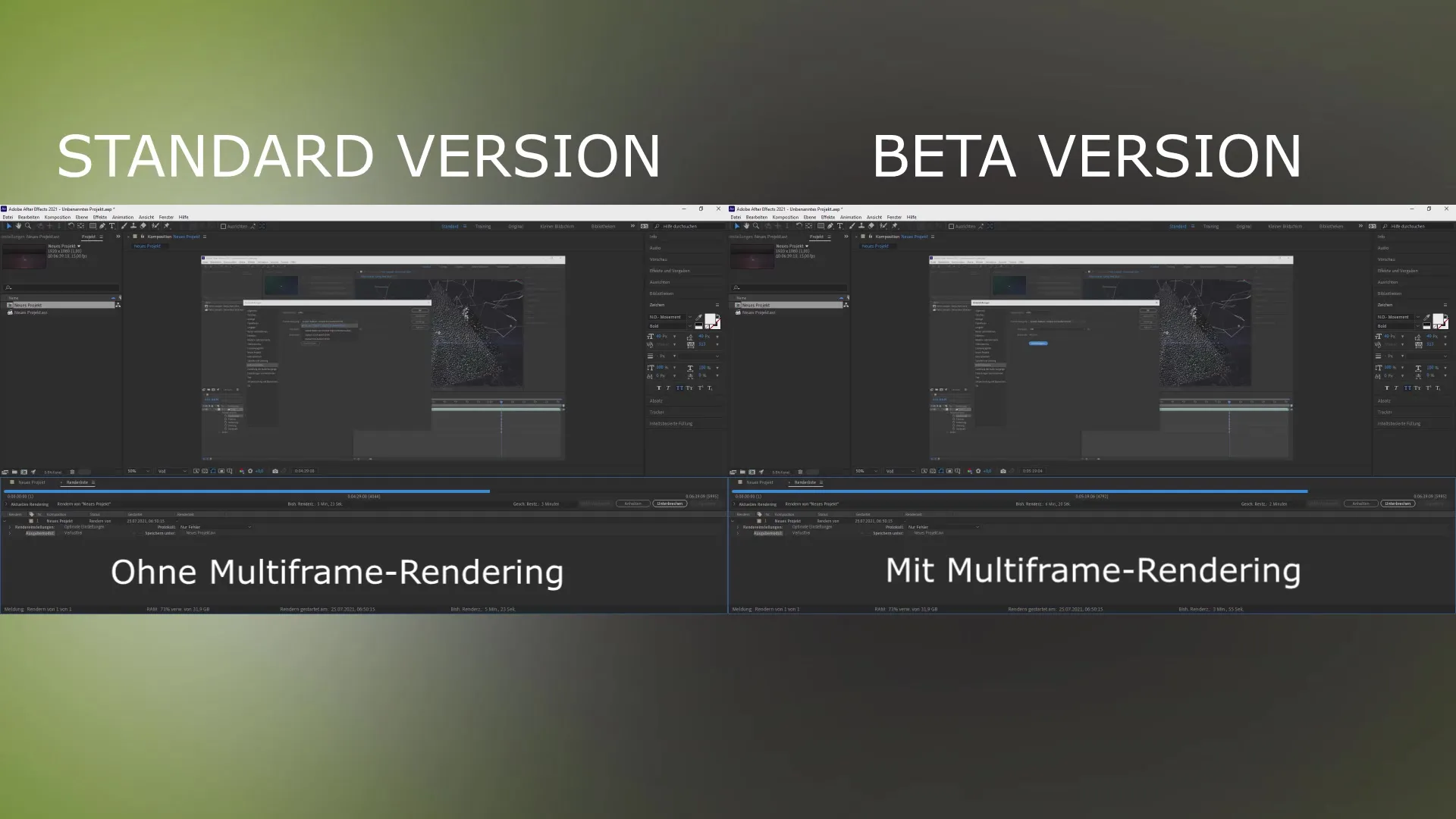 Rendu multifenêtré dans After Effects CC 2021 Rendu multi-images dans After Effects CC 2021
