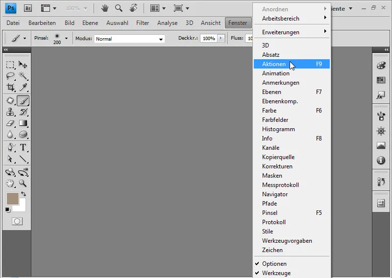 Uporabite akcije v programu Photoshop.
