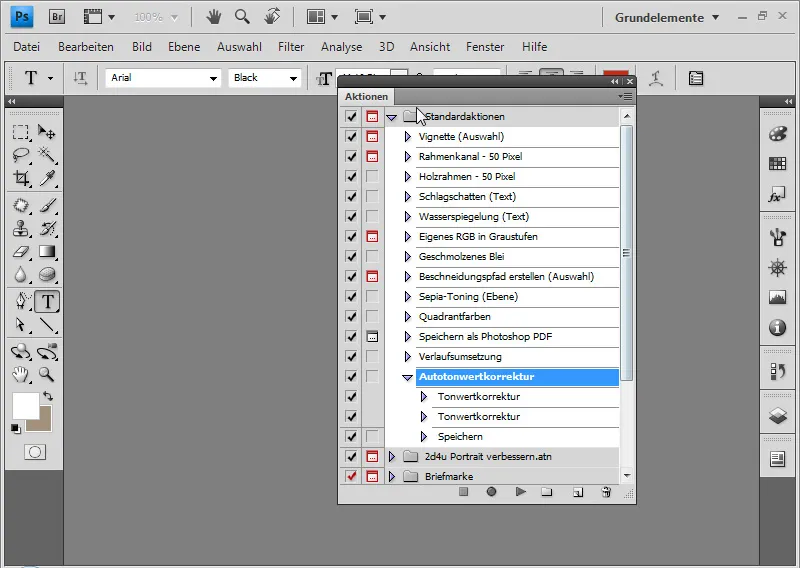 Používať akcie v programe Photoshop. Používanie akcií v Photoshop-e