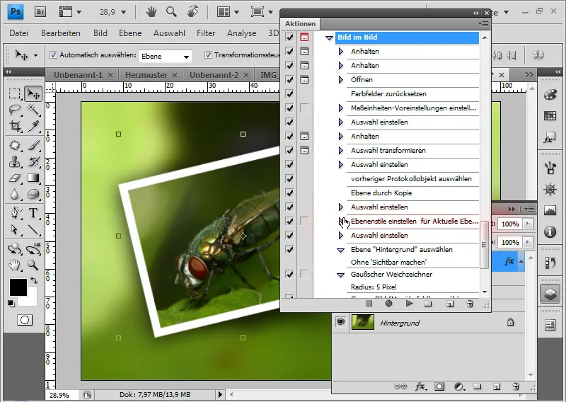 Uporabite akcije v programu Photoshop.