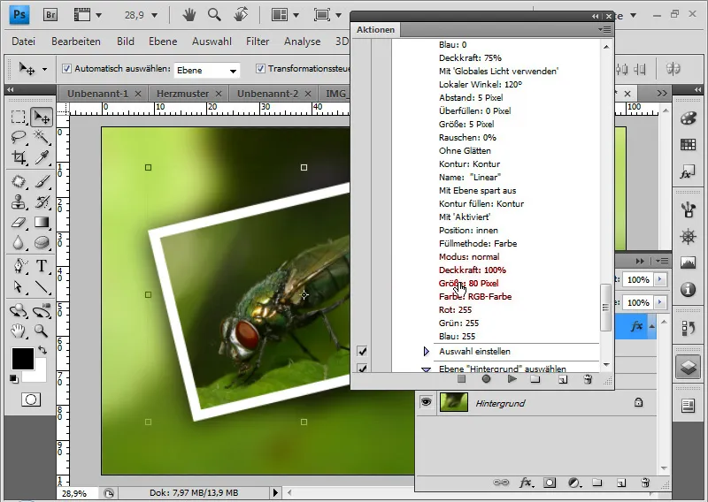 Uporabljajte dejanja v programu Photoshop.