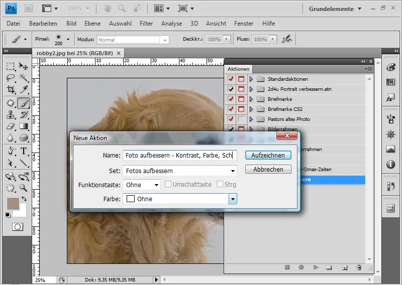 Grabar acciones en Photoshop