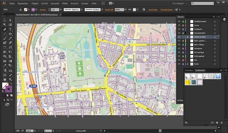 Cartografie (desenarea hărților de navigație) cu Illustrator - Partea 1 Cartografie (desenarea hărților rutiere) cu Illustrator - Partea 1