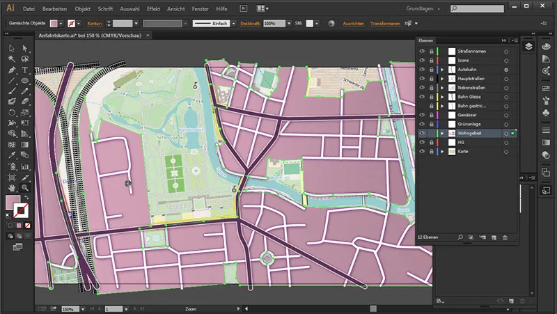 Kartografia (rysunek map dojazdu) w Illustratorze - Część 3 Kartografia (rysunek map dojazdu) z programem Illustrator - Część 3
