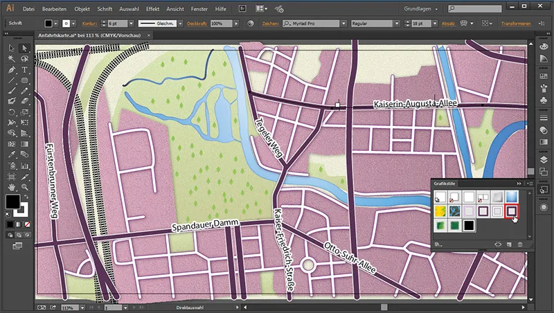 Cartografie (desenarea hărților rutiere) cu Illustrator - Partea 6 Cartografie (realizarea de hărți rutiere) cu Illustrator - Partea 6