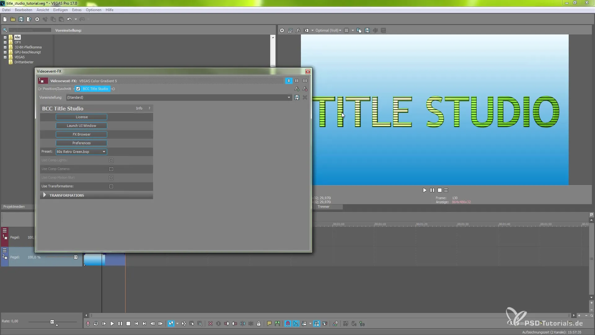 Effectively Using BCC Title Studio in VEGAS Pro 17 Effectively Utilize BCC Title Studio in VEGAS Pro 17