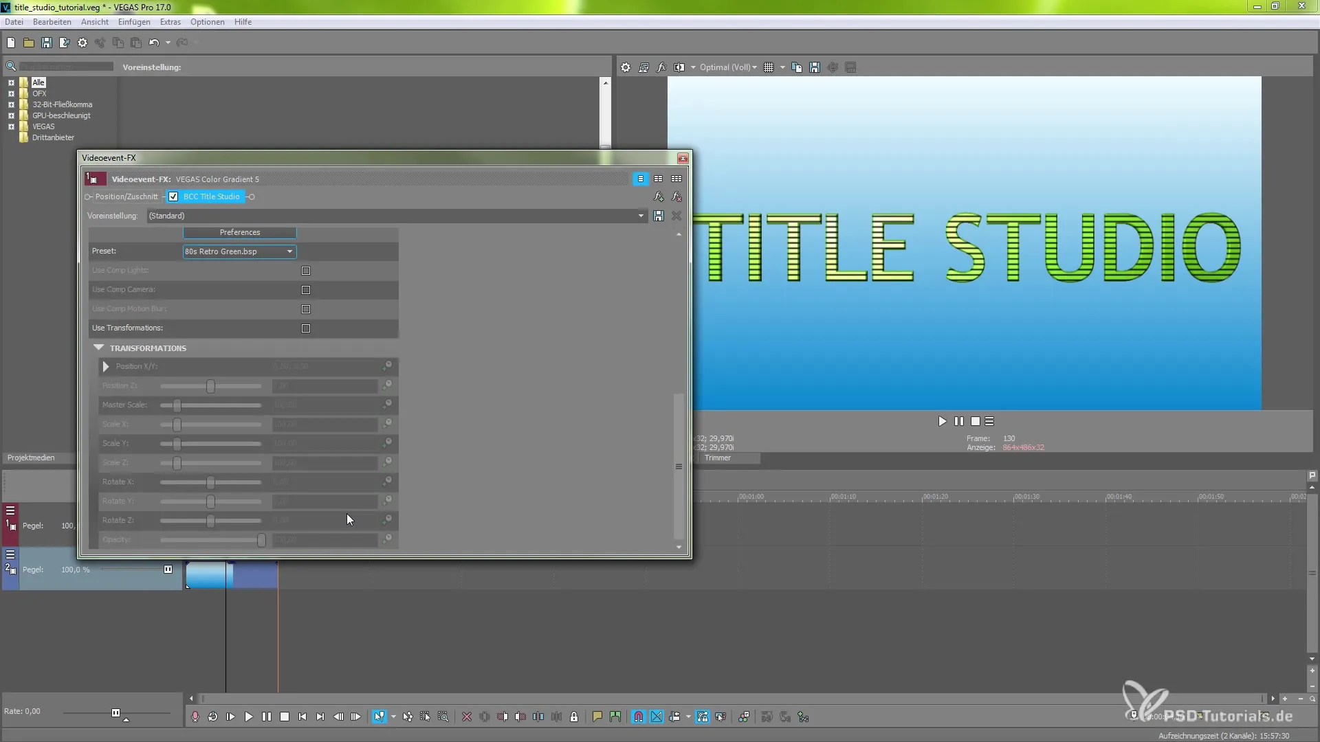 Effectively Using BCC Title Studio in VEGAS Pro 17 Effectively Utilize BCC Title Studio in VEGAS Pro 17