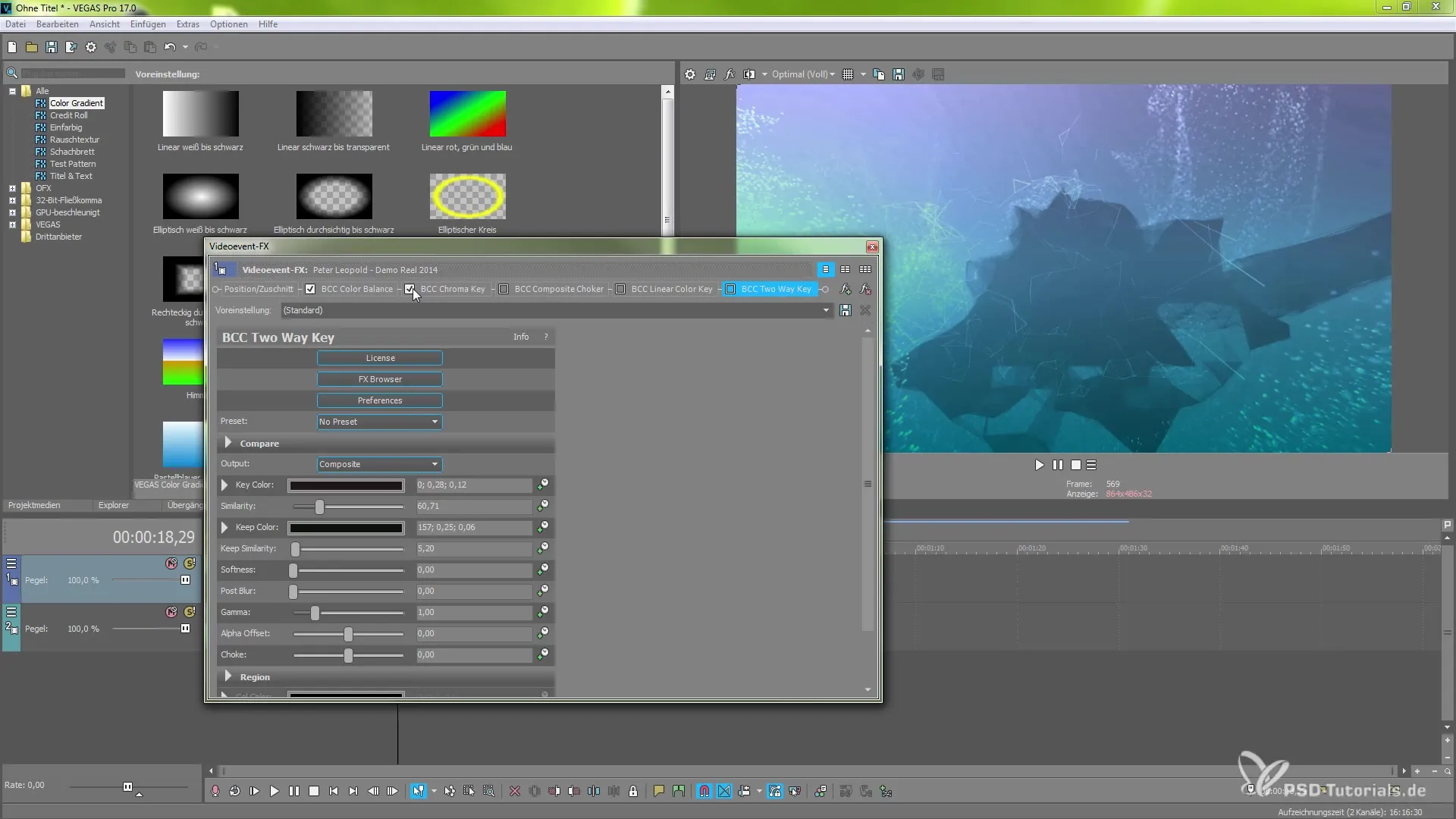 Master keying with BCC Key & Blend in Vegas Pro 17 Master keying with BCC Key & Blend in Vegas Pro 17
