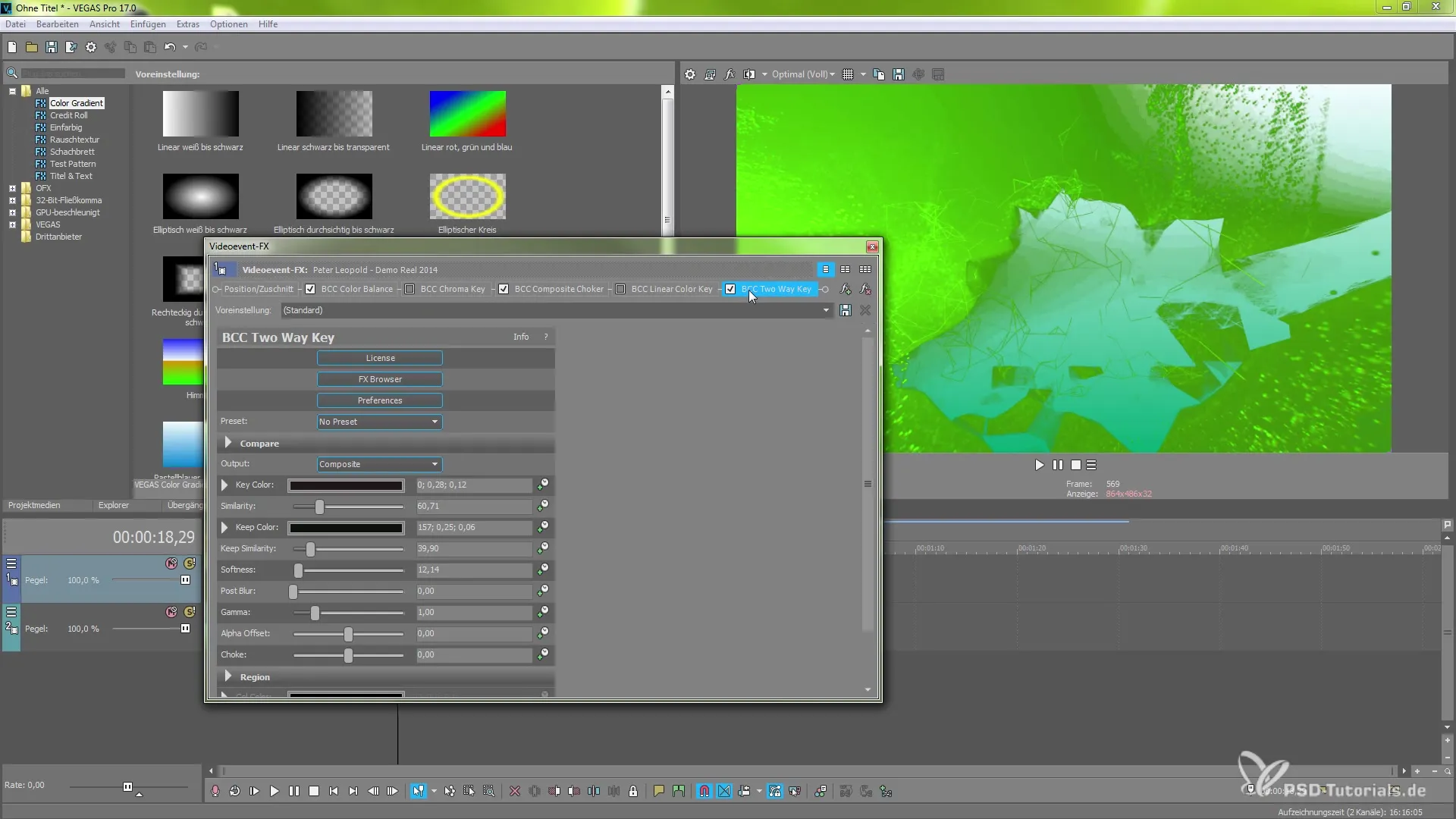Master keying with BCC Key & Blend in Vegas Pro 17 Master keying with BCC Key & Blend in Vegas Pro 17