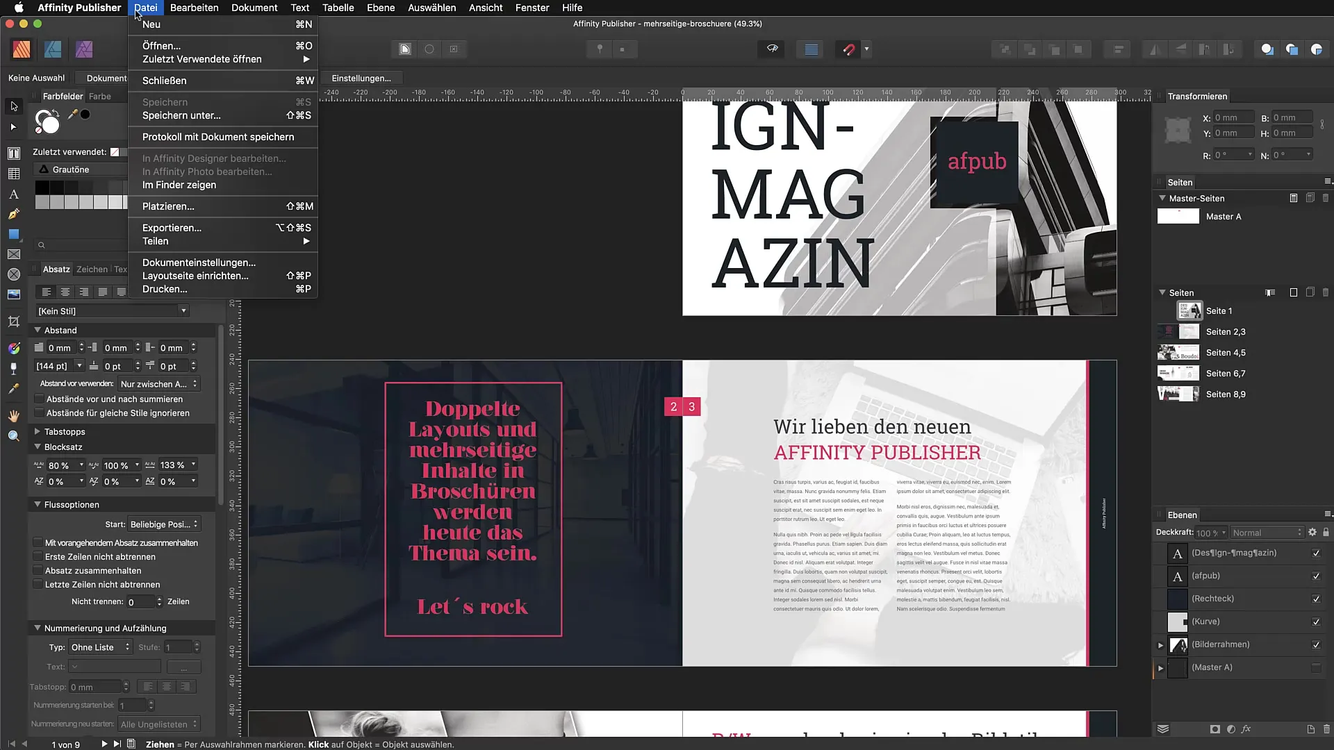 Organisera arbetsytan i Affinity Publisher Organisera arbetsplatsen i Affinity Publisher