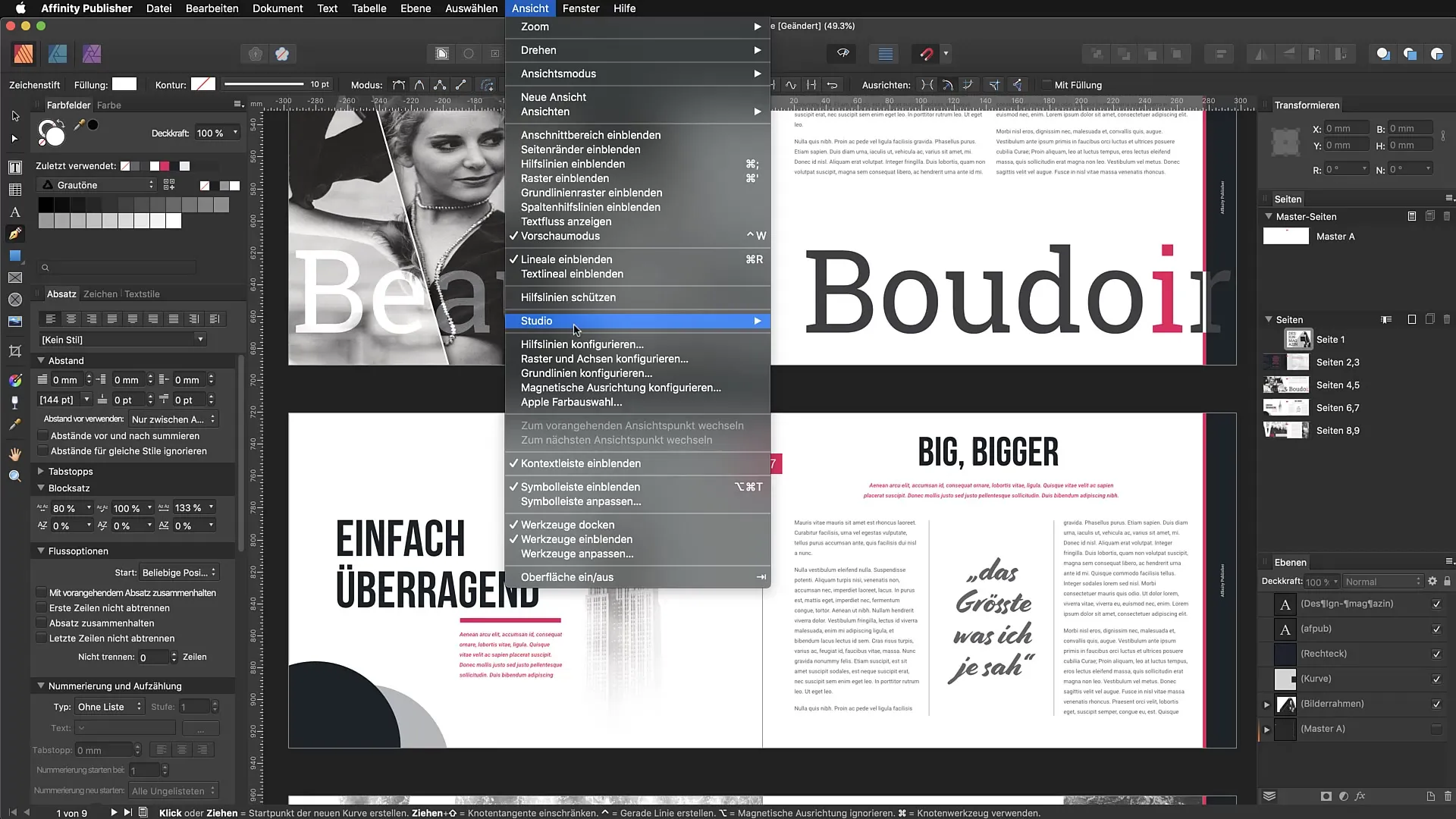 Organisera arbetsplatsen i Affinity Publisher Organisera arbetsplatsen i Affinity Publisher
