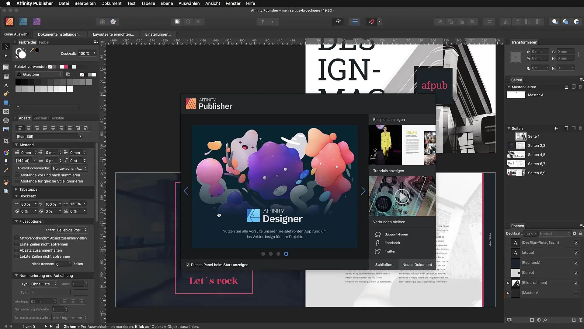 Organisera arbetsplatsen i Affinity Publisher Organisera arbetsplatsen i Affinity Publisher