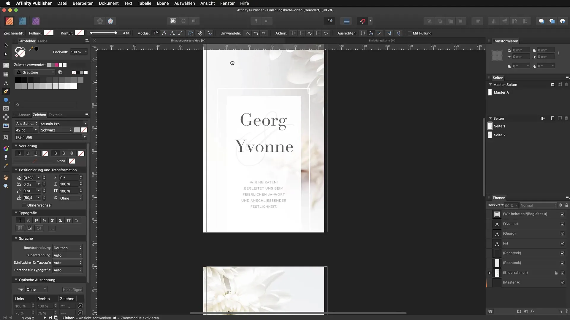 Precise val och navigering i Affinity Publisher Precise urval och navigering i Affinity Publisher