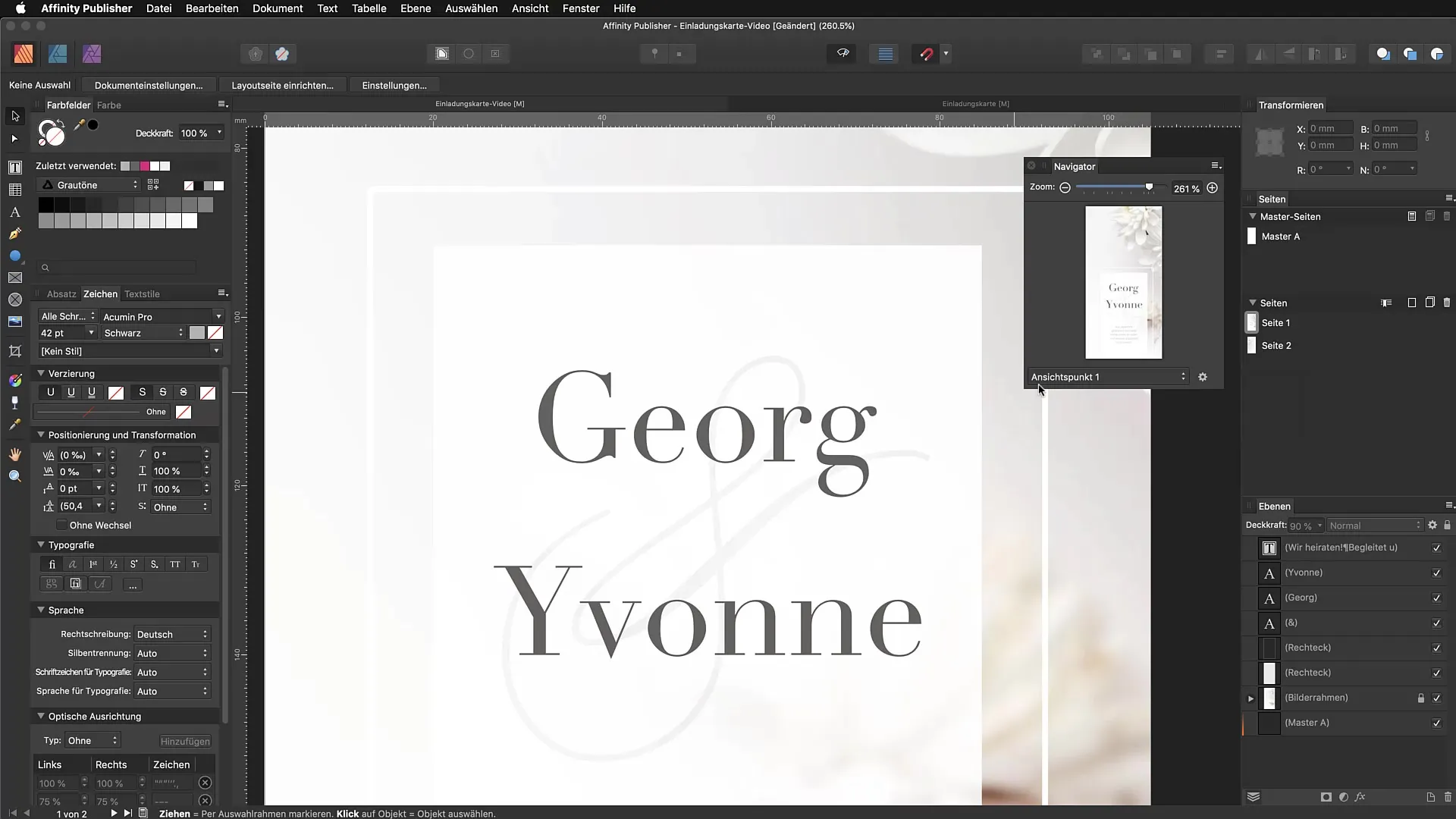 Precise urval och navigering i Affinity Publisher Precise urval och navigering i Affinity Publisher