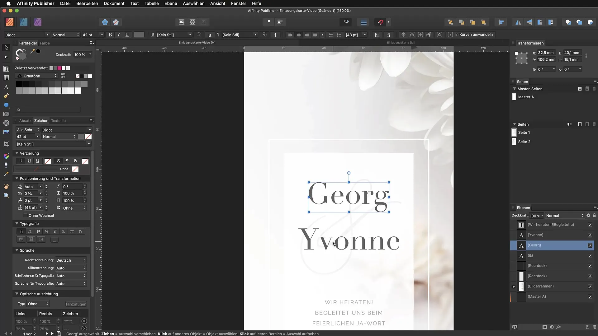 Preciser val och navigering i Affinity Publisher Preciser urval och navigering i Affinity Publisher