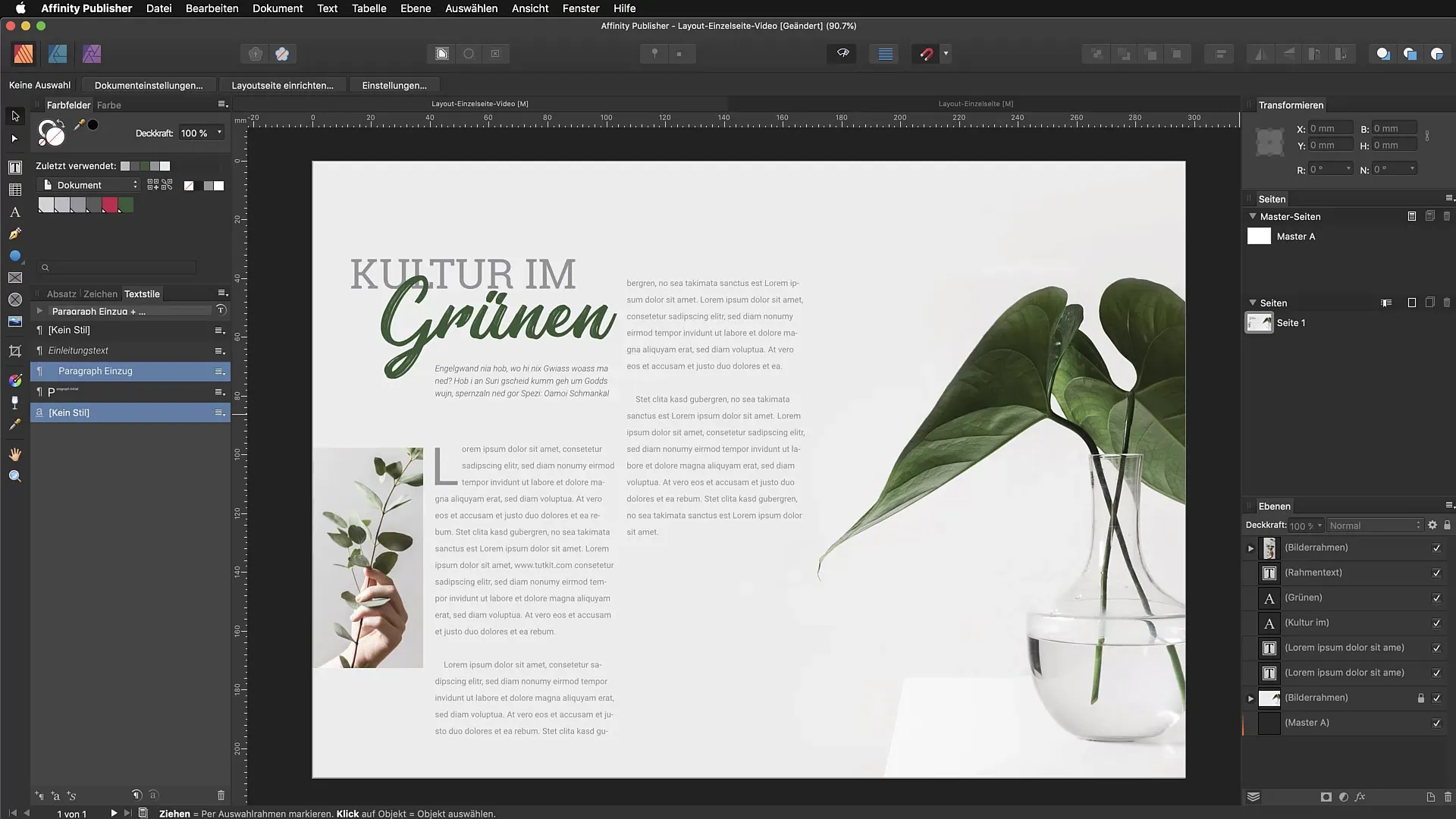 Teckningsstilar i Affinity Publisher tillämpas enkelt Teckensnittsstilar i Affinity Publisher tillämpas enkelt