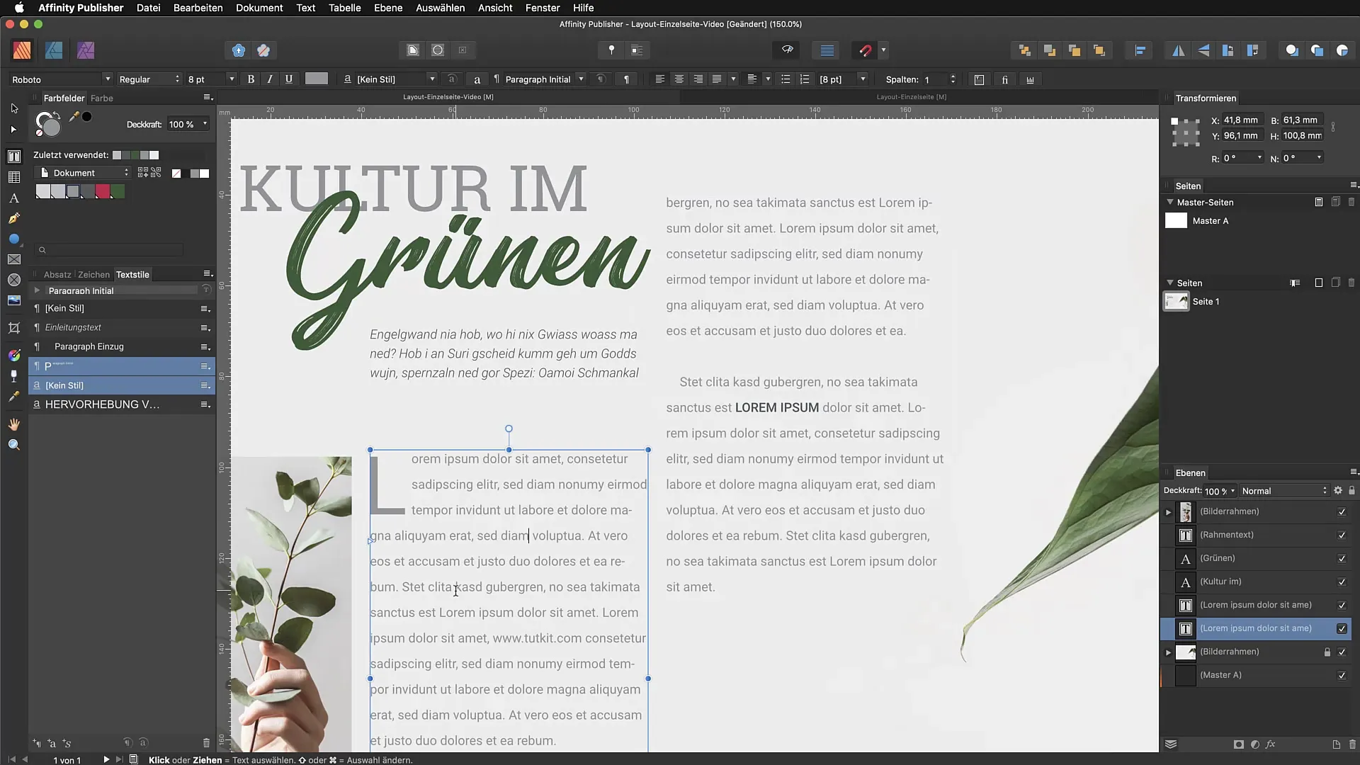 Teckenstilar i Affinity Publisher tillämpas enkelt Teckningsstilar i Affinity Publisher tillämpas enkelt