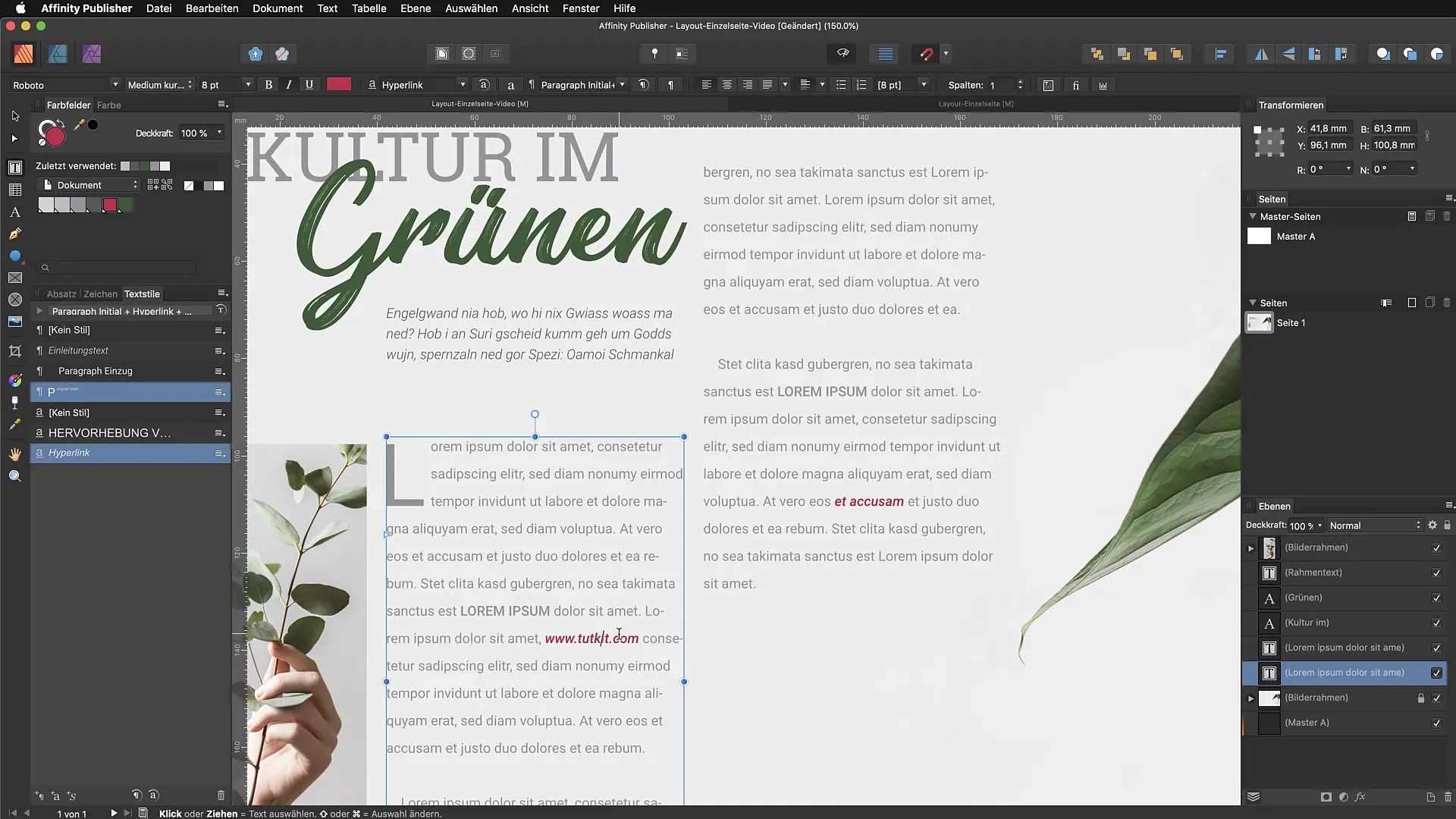 Teckenstilar i Affinity Publisher enkelt tillämpas Tecknstilar i Affinity Publisher tillämpas enkelt