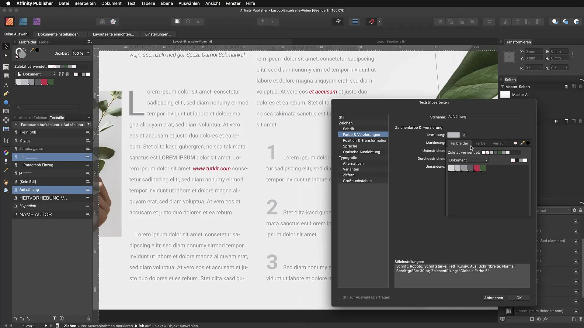 Skapa punktlistor i Affinity Publisher – Stilfull design gjort enkelt Skapa punktlistor i Affinity Publisher – Stilfull design gjort enkelt