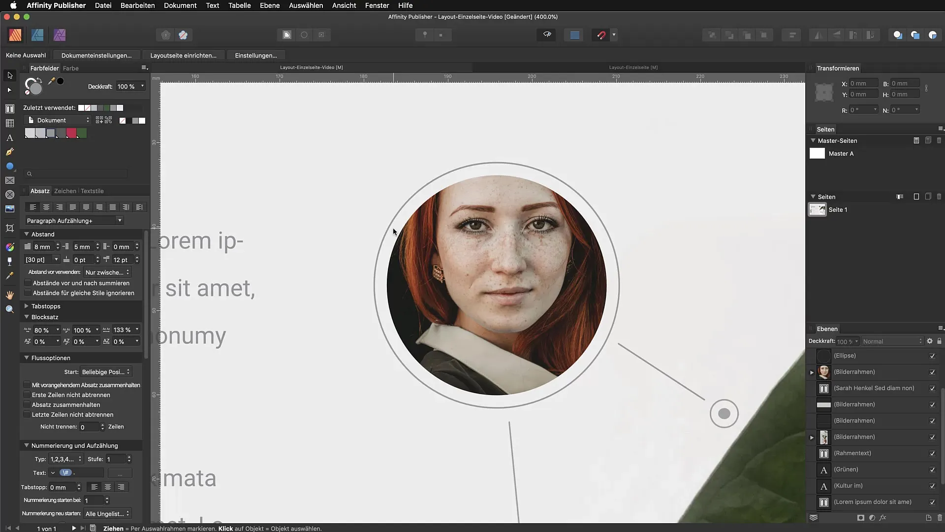 Kreativ textdesign: Text på väg i Affinity Publisher Kreativ textutformning: Text på bana i Affinity Publisher