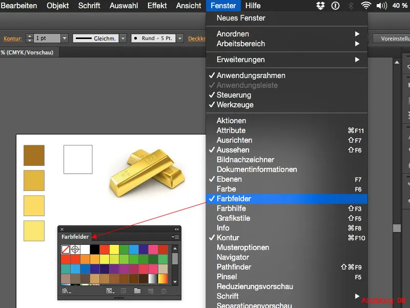 Adobe Illustrator – Goldeffekt auf Schrift