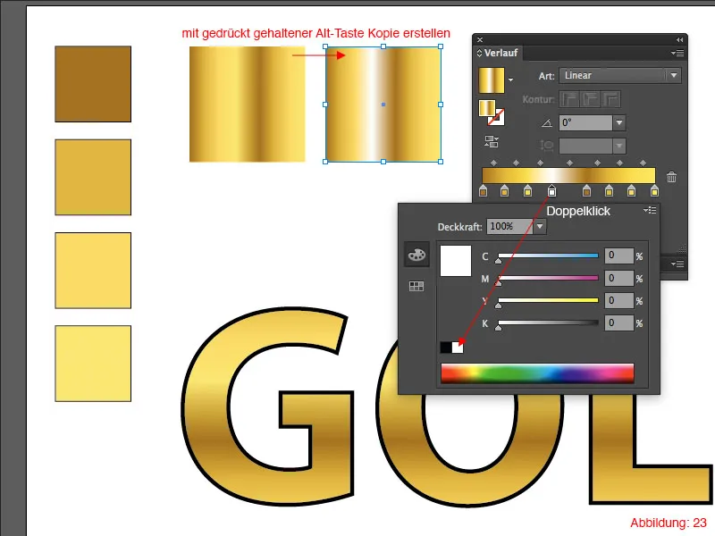 Adobe Illustrator – Goldeffekt auf Schrift