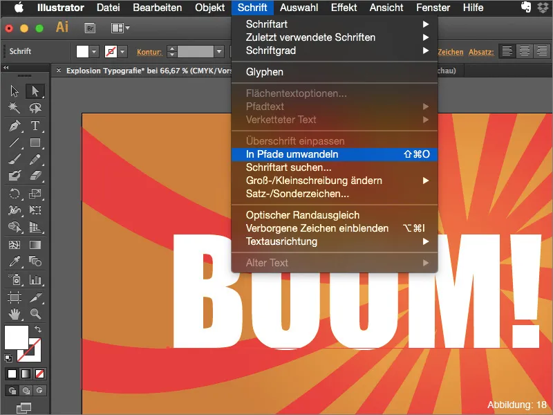 "Adobe Illustrator" - Sprogimo tekstas