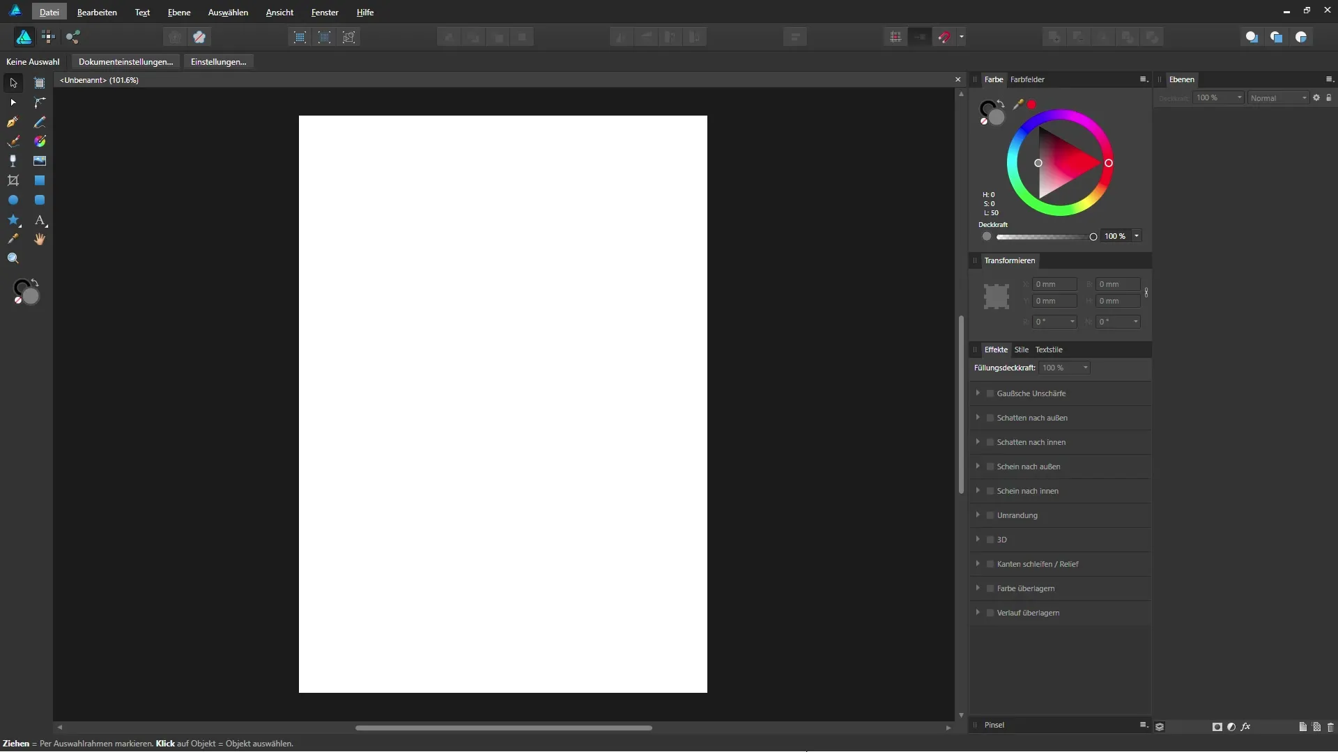Benutzeroberfläche von Affinity Designer anpassen Benutzeroberfläche von Affinity Designer anpassen
