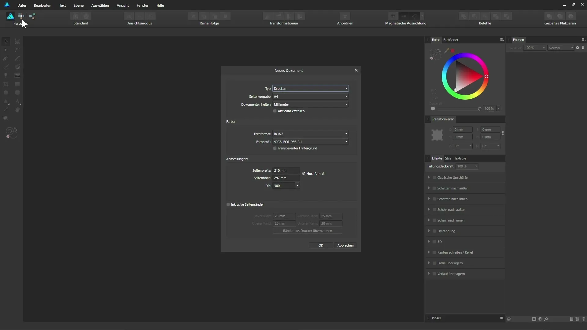 Affinity Designer: Effiziente Dokumenteinrichtung leicht gemacht Affinity Designer: Effiziente Dokumenteinrichtung leicht gemacht