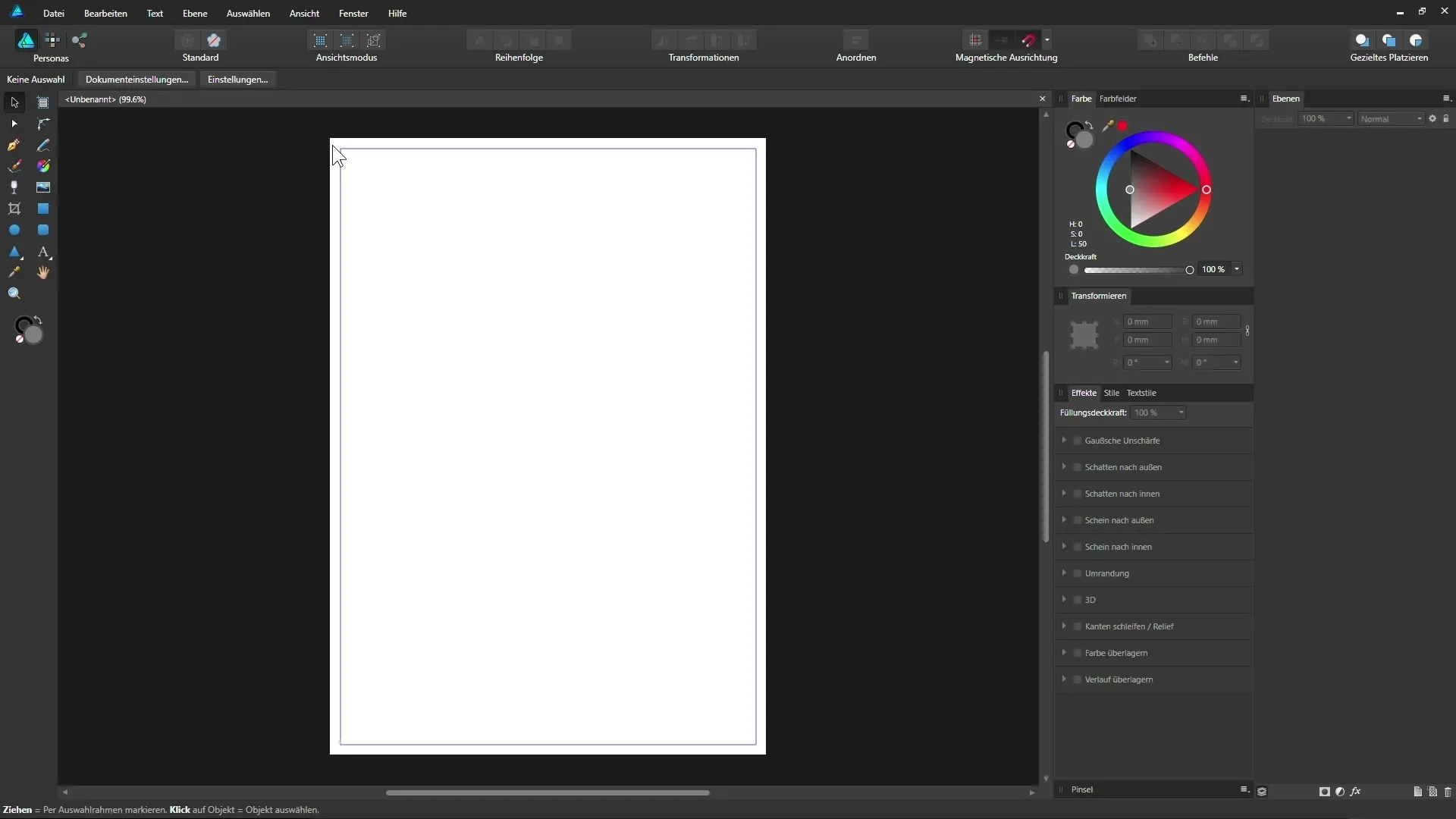 Affinity Designer: Effiziente Dokumenteinrichtung leicht gemacht Affinity Designer: Effiziente Dokumenteinrichtung leicht gemacht