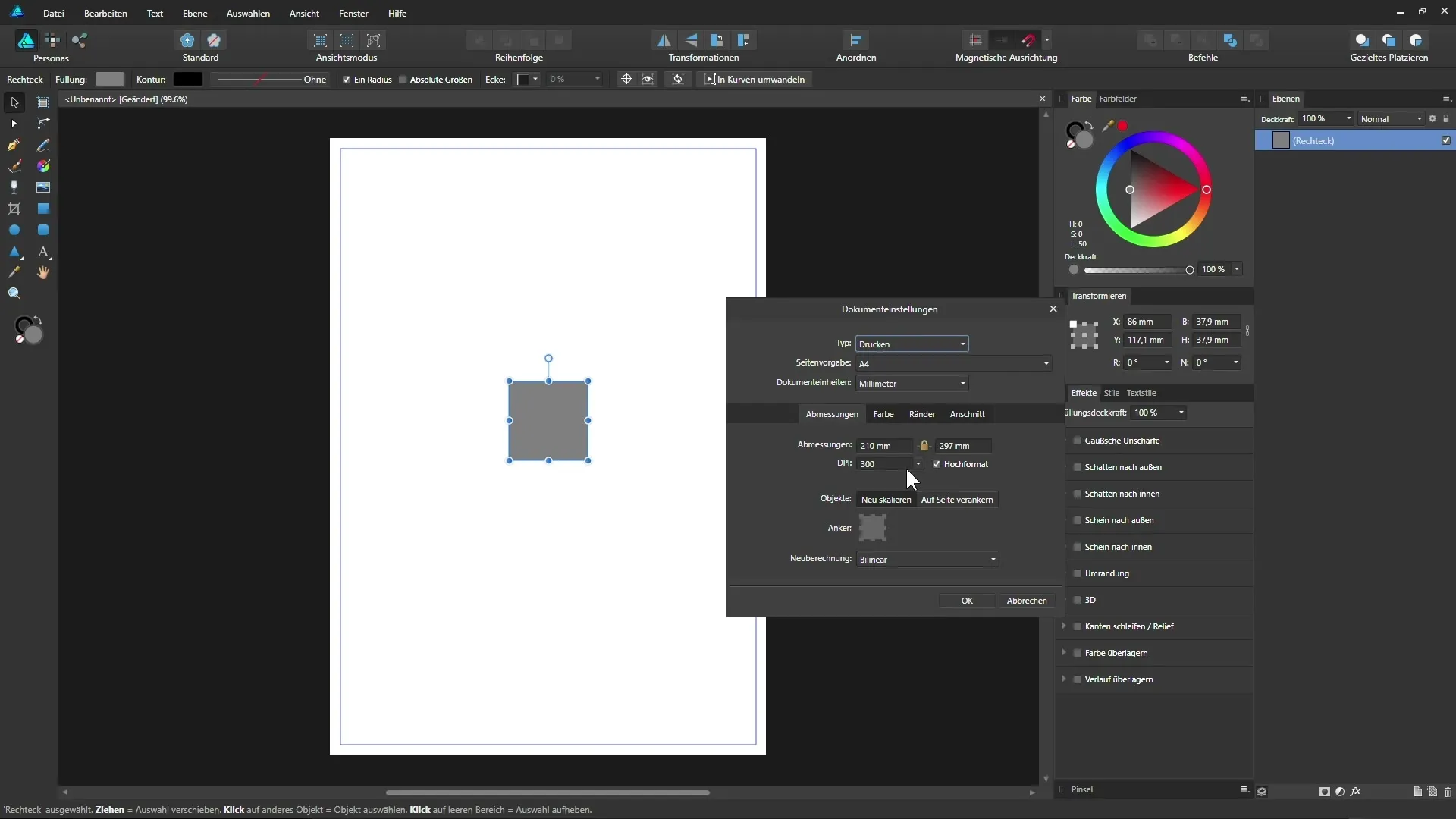 Affinity Designer: Effiziente Dokumenteinrichtung leicht gemacht Affinity Designer: Effiziente Dokumenteinrichtung leicht gemacht