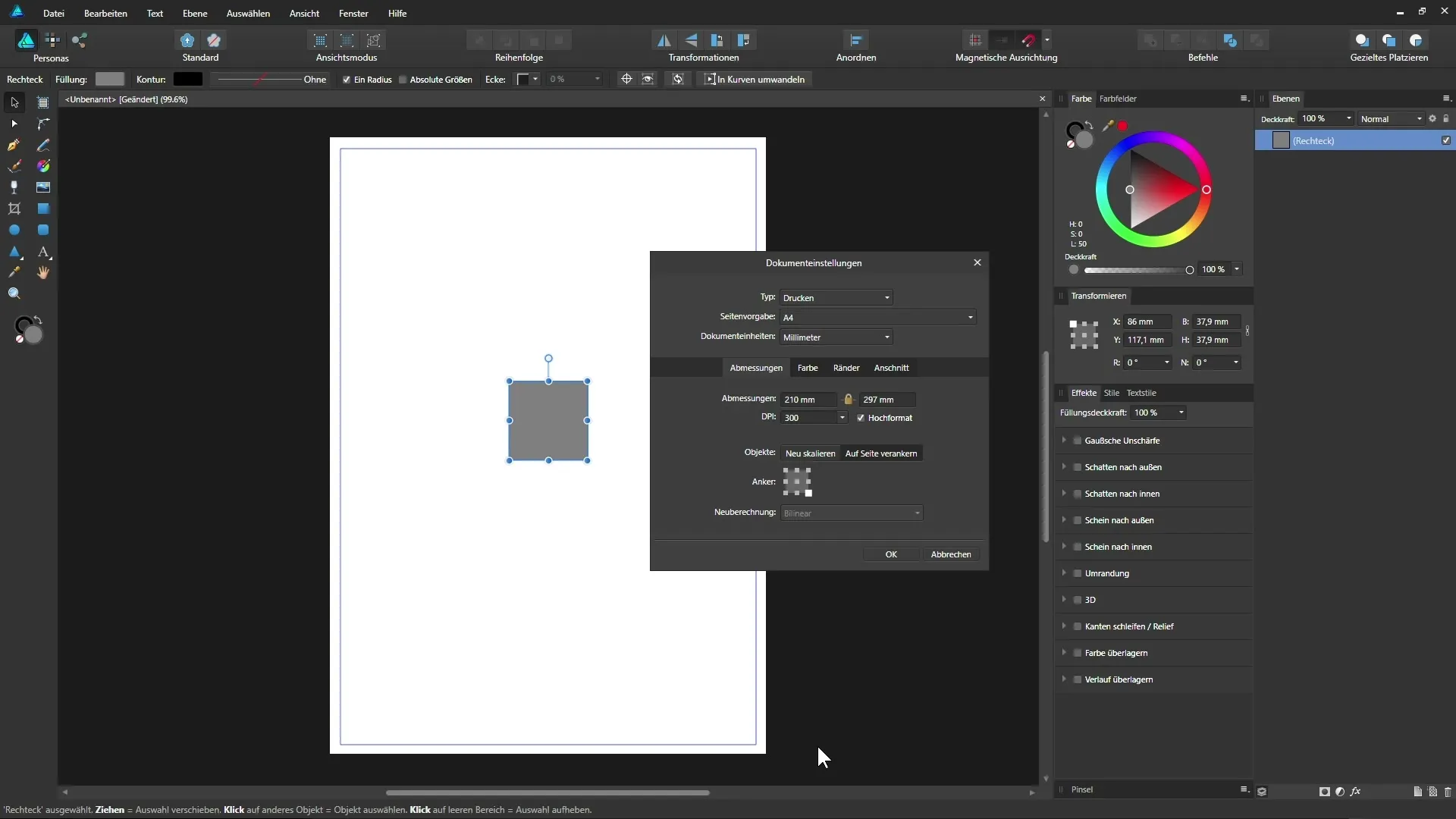 Affinity Designer: Effiziente Dokumenteinrichtung leicht gemacht Affinity Designer: Effiziente Dokumenteinrichtung leicht gemacht